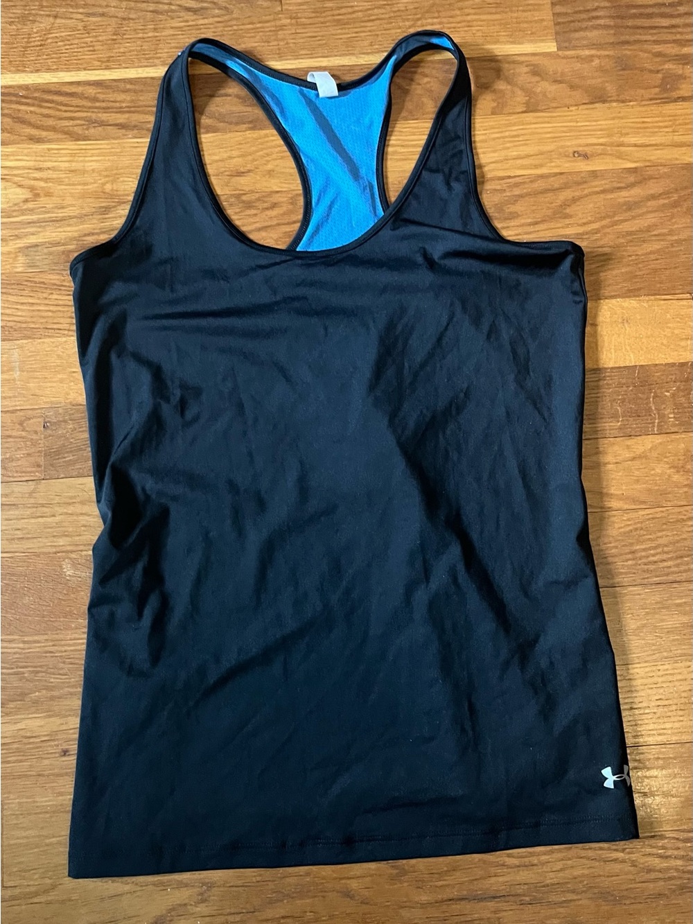 Under Armour Black Racerback Tank with Blue Lining